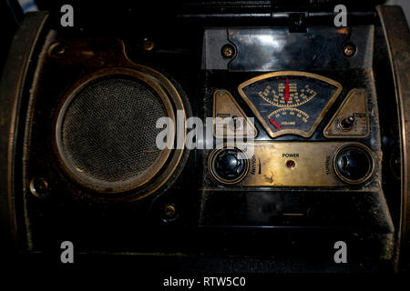 Altes Radio Detail Nahaufnahme Stockfoto