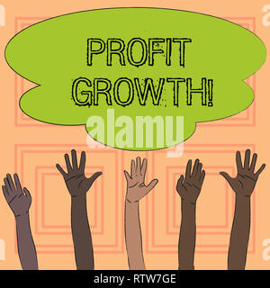 Text Zeichen angezeigt Gewinnwachstum. Konzeptionelle Foto finanziellen Erfolg erhöhte Einnahmen Entwicklung Entwicklung Stockfoto