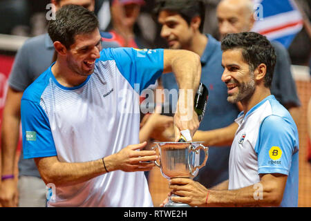 SP - Sao Paulo - 02/03/2019 - Brasilien Tennis Open ATP 250 - Endgültige verdoppelt. Argentinische doppel Federico Delbonis und Maximo Gonzales waren Meister. Foto: Ale Cabral/AGIF Stockfoto