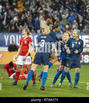 Nashville, Tennessee, USA. 2 Mär, 2019. Team USA mit der späten Ziel glücklich. Credit: Hoss McBain/ZUMA Draht/Alamy leben Nachrichten Stockfoto