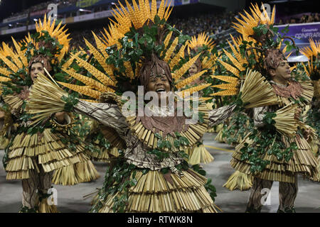 Sao Paulo, Brazill. 3 Mär, 2019. Parade der Mocidade Alegre, während des zweiten Tages der Paraden des samba Schulen, der besonderen Karneval Gruppe von Sao Paulo 2019, im SambÃ³dromo do Anhembi in São Paulo, am Sonntag. März 3, 2019. Credit: FÃ¡Bio Vieira/FotoRua/ZUMA Draht/Alamy leben Nachrichten Stockfoto