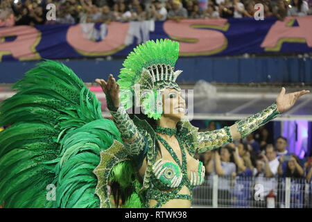 Sao Paulo, Brazill. 3 Mär, 2019. Parade der Mocidade Alegre, während des zweiten Tages der Paraden des samba Schulen, der besonderen Karneval Gruppe von Sao Paulo 2019, im SambÃ³dromo do Anhembi in São Paulo, am Sonntag. März 3, 2019. Credit: FÃ¡Bio Vieira/FotoRua/ZUMA Draht/Alamy leben Nachrichten Stockfoto