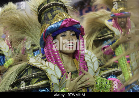 Sao Paulo, Brazill. 3 Mär, 2019. Parade der Rosas de Ouro, während des zweiten Tages der Paraden des samba Schulen, der besonderen Karneval Gruppe von Sao Paulo 2019, im SambÃ³dromo do Anhembi in São Paulo, am Sonntag. März 3, 2019. Credit: FÃ¡Bio Vieira/FotoRua/ZUMA Draht/Alamy leben Nachrichten Stockfoto