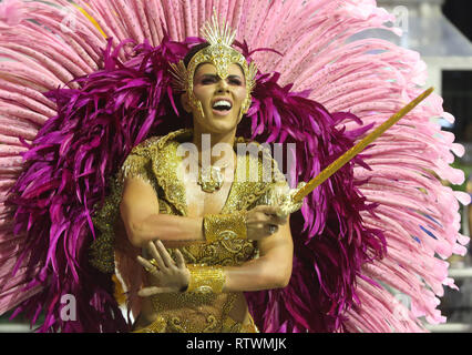 Sao Paulo, Brazill. 3 Mär, 2019. Parade der Rosas de Ouro, während des zweiten Tages der Paraden des samba Schulen, der besonderen Karneval Gruppe von Sao Paulo 2019, im SambÃ³dromo do Anhembi in São Paulo, am Sonntag. März 3, 2019. Credit: FÃ¡Bio Vieira/FotoRua/ZUMA Draht/Alamy leben Nachrichten Stockfoto