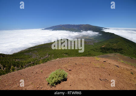 Cumbre Nueva und die Caldera de Taburiente von Pico Birigoyo, Cumbre Vieja, La Palma, Kanarische Inseln, Spanien Stockfoto