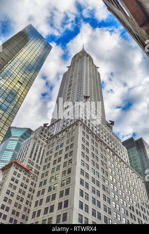 Blick auf das Chrysler Building in New York City. Stockfoto
