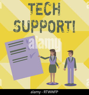 Handschrift Text schreiben Tech Support. Begriff Sinne helfen durch Techniker Online gegeben oder Call Center Customer Service Stockfoto