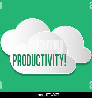 Handschrift text Produktivität. Begriff Sinne effektive Arbeit großen Erfolg perforanalysisce Stockfoto