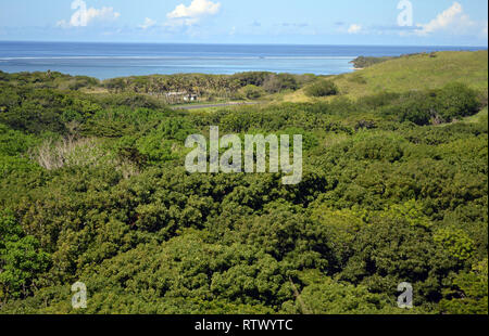 Panoramablick auf Sanddünen von Sigatoka Nationalpark, Viti Levu, Fidschi Stockfoto
