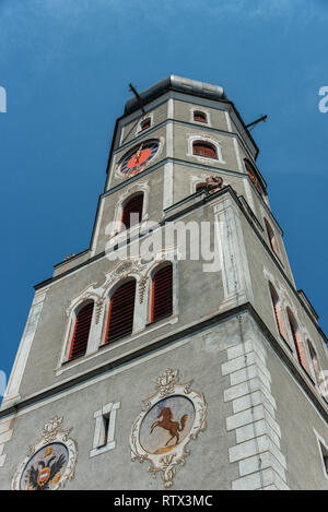 Die imposant Laurentius Kirche in Bludenz Stockfoto