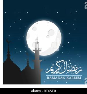 Arabisch islamische Kalligraphie von Ramadan Kareem islamischen Hintergrund. Ramadan Urlaub. Vector Illustration Stock Vektor