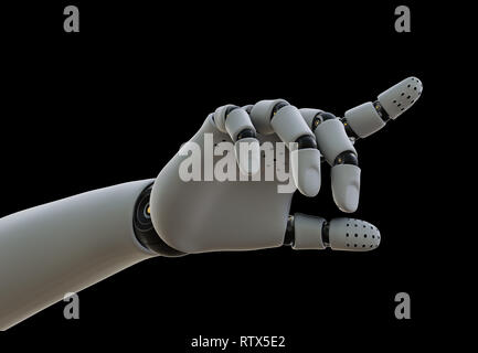 Roboter Hand, Zeigefinger, isoliert Stockfoto