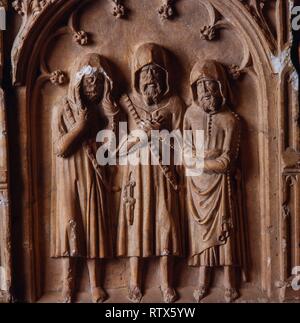 Las mejores del sepulcro De Pere V de Queralt ich Alamanda de Rocabertí. Santa Maria de Bell - lloc, Siglos XIII-XV. Autor: CIROLL, Pere. Stockfoto