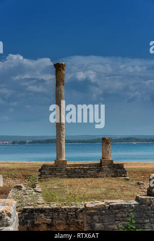 Ruinen der Römischen Villa in der Bucht Verige in Brijuni (Brioni) National Park, Region Istrien, Kroatien bekannt Stockfoto