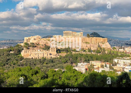 Der Akropolis von Athen, mit dem Parthenon Stockfoto