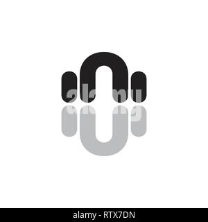 Buchstabe n einfacher geometrischer Kurven logo Stock Vektor