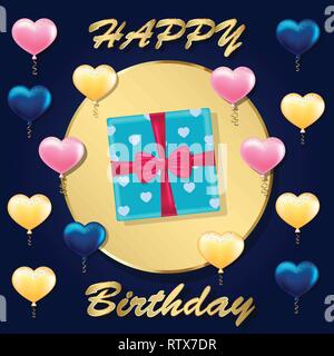 Happy birthday elegante Karte Vector Illustration Stock Vektor