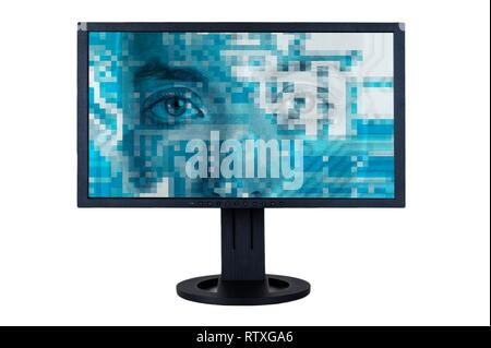 Künstliche Intelligenz bietet online virtuelle Hilfe. Stockfoto