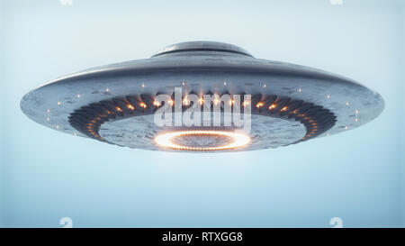 Unbekanntes Flugobjekt (UFO), Illustration. Stockfoto