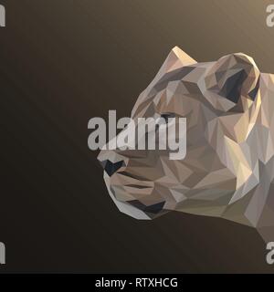 Löwin Low-poly-Design. Dreieck Vector Illustration. Stock Vektor