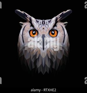 Eule Low-poly-Design. Dreieck Vector Illustration. Stock Vektor