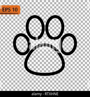 Pfotenabdrücke. Logo. Vector Illustration. Isolierte Vector Illustration. Schwarz auf weißem Hintergrund. Eps 10. Stock Vektor