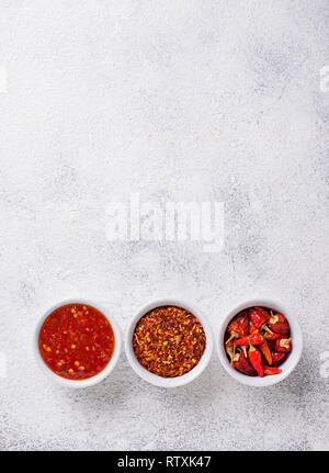 Chili Sauce mit getrockneten Paprika Stockfoto