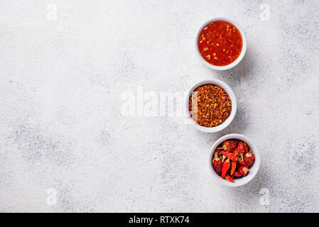 Chili Sauce mit getrockneten Paprika Stockfoto