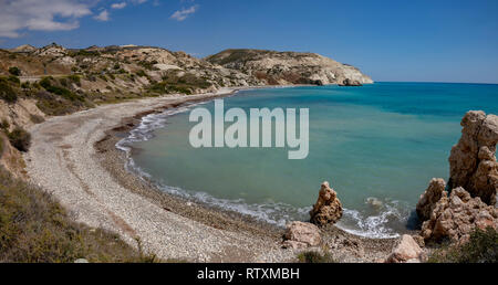 Petra tou Romiou Bay in Zypern. Stockfoto