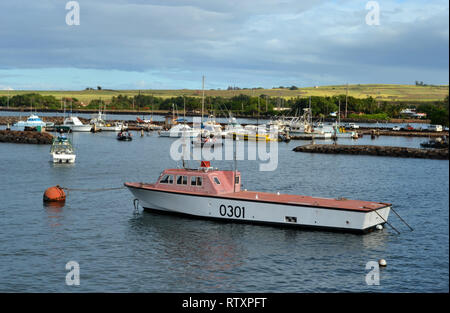 Boote angedockt an Port Allen, Kauai, Hawaii, USA Stockfoto