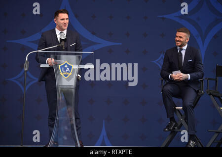 Robbie Keane besucht die LA Galaxy enthüllungsfeier einer Statue der legendäre Mittelfeldspieler David Beckham an Würde die Gesundheit Sport Park am 2. März 2019 in Carson, Kalifornien. Foto von Lionel Hahn/PA-Kabel Stockfoto