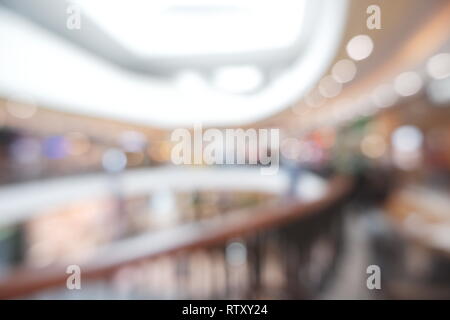 Verschwommenes Foto von Shopping Mall bokeh Hintergrund. Stockfoto
