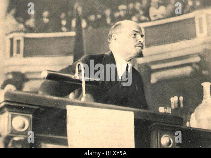 Lenin, W. I. in der Sitzung des II. Kongress der Komintern Stockfoto