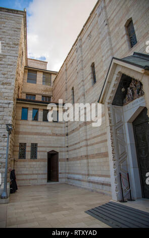 Ausfahrt der Gebetsraum in der Basilika der Verkündigung, die Kirche der Verkündigung in Nazaret, Israel Stockfoto