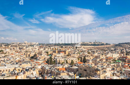 Blick auf die Altstadt von Jerusalem. Stockfoto