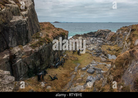 Verlassenen Steinbruch auf der Insel Iona, Schottland Mehr Infos hier Http://www.welcometoiona.com/places-of-interest/marble-quarry/ Stockfoto