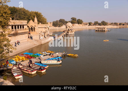 Gadisar See, Jaisalmer, Rajasthan, Indien, Asien Stockfoto