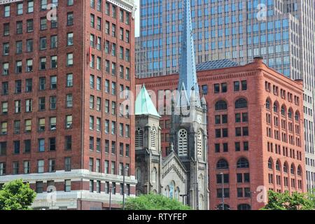 Cleveland, Ohio - alte und neue Architektur. In den Vereinigten Staaten. Stockfoto