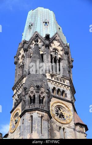 Berlin, Deutschland - Kaiser Wilhelm Gedächtniskirche. Alte Wahrzeichen. Stockfoto