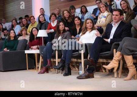 Madrid, Spanien. 03 Mär, 2019. Der Präsident der Bürgerinnen und Bürger (Cs), Albert Rivera gesehen sprechen über die Zehn Gebote. Credit: CORDON Cordon Drücken Sie die Taste/Alamy leben Nachrichten Stockfoto