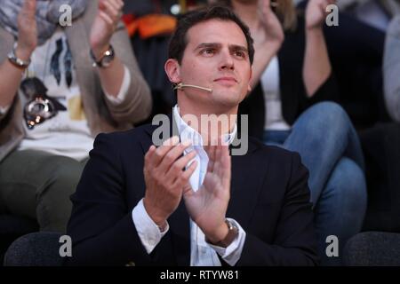 Madrid, Spanien. 03 Mär, 2019. Der Präsident der Bürgerinnen und Bürger (Cs), Albert Rivera gesehen Besuch des Dekalogs der Bürgerinnen und Bürger (Cs) "Liberalen Feminismus" Credit: CORDON Cordon Drücken Sie die Taste/Alamy leben Nachrichten Stockfoto