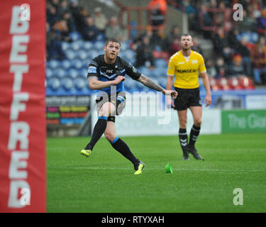 Huddersfield, Großbritannien, 3 3 2019. 03. März 2019. John Smiths Stadion, Huddersfield, England; Rugby League Betfred Super League, Huddersfield Riesen vs Rumpf FC; Marc Sneyd von Hull FC. Dean Williams Stockfoto