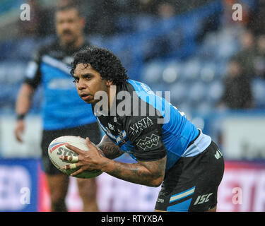 Huddersfield, Großbritannien, 3 3 2019. 03. März 2019. John Smiths Stadion, Huddersfield, England; Rugby League Betfred Super League, Huddersfield Riesen vs Rumpf FC; Rumpf FCÕs Albert Kelly in Aktion. Dean Williams Stockfoto