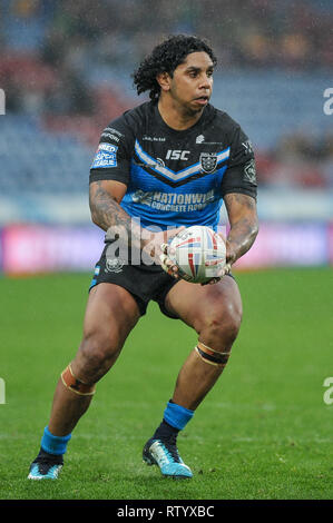 Huddersfield, Großbritannien, 3 3 2019. 03. März 2019. John Smiths Stadion, Huddersfield, England; Rugby League Betfred Super League, Huddersfield Riesen vs Rumpf FC; Rumpf FCÕs Albert Kelly in Aktion. Dean Williams Stockfoto