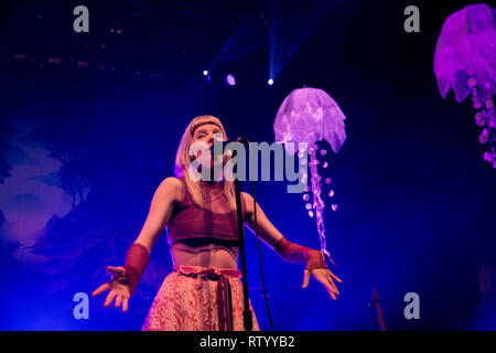 Toronto, Kanada. 2. März, 2019. AURORA führt an Danforth Music Hall in Toronto, Kanada Kredit: Bobby Singh/Alamy leben Nachrichten Stockfoto