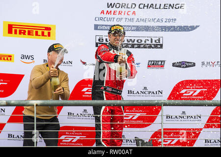 Austin, Texas, USA. 03 Mär, 2019. Jeff Ricca #78 mit team GenRacer nimmt die Win TC Klasse 2. Rennen in der Hyundai Genesis Coupé an der Blancpain GT World Challenge, Stromkreis des Americas in Austin, Texas. Mario Cantu/CSM/Alamy leben Nachrichten Stockfoto