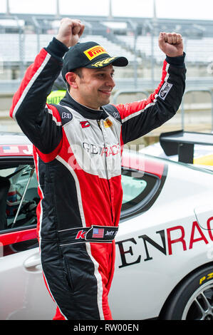 Austin, Texas, USA. 03 Mär, 2019. Jeff Ricca #78 mit team GenRacer nimmt die Win TC Klasse 2. Rennen in der Hyundai Genesis Coupé an der Blancpain GT World Challenge, Stromkreis des Americas in Austin, Texas. Mario Cantu/CSM/Alamy leben Nachrichten Stockfoto