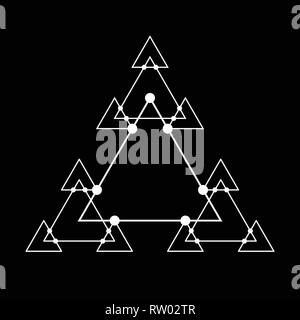 Heilige Geometrie Dreieck auf der Grundlage Symbol und Elemente. Alchemie, Religion, Philosophie, Astrologie und Spiritualität Themen für Design Stock Vektor