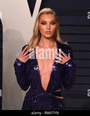 BEVERLY HILLS, Kalifornien - 24. Februar: Elsa Hosk besucht 2019 Vanity Fair Oscar Party im Wallis Annenberg Center für Darstellende Künste am Februar Stockfoto