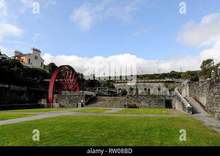 Die kleineren waterwheel an Laxey ist die Snaefell Rad (auch als Lady Evelyn bekannt), genannt und liegt 700 Meter südlich der größeren Laxey Wheel in Stockfoto